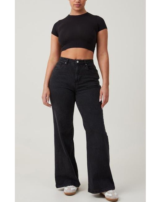 Cotton On Black Curvy Stretch Wide Jean