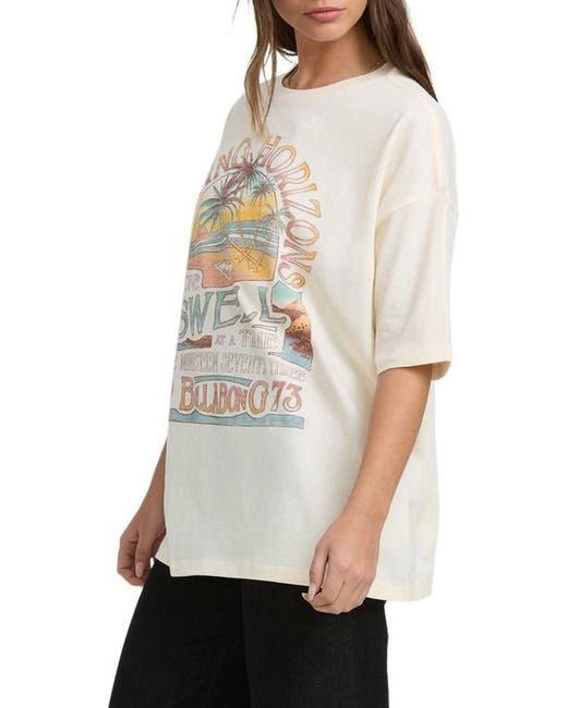 Billabong Natural The Sun Rises Oversize Cotton Graphic T-Shirt