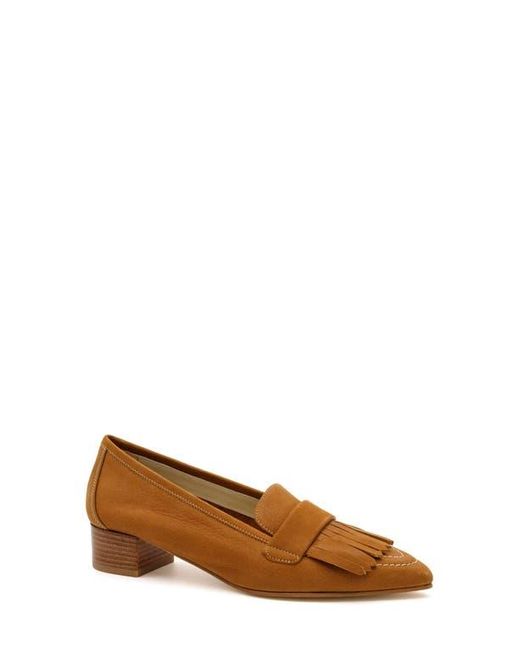 Amalfi by Rangoni Brown Asti Pointed Toe Kiltie Loafer Pump