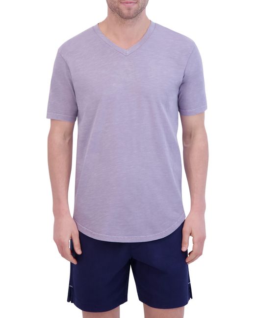 Goodlife Purple Sunfaded Slub Cotton T-shirt for men