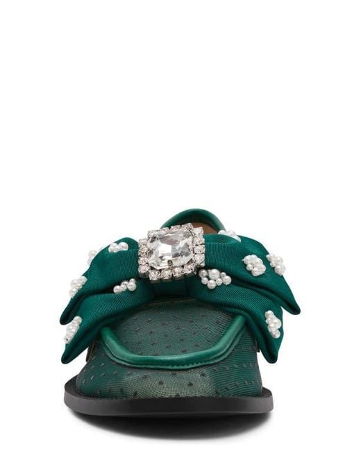 Betsey Johnson Green Seth Pointed Toe Mesh Flat