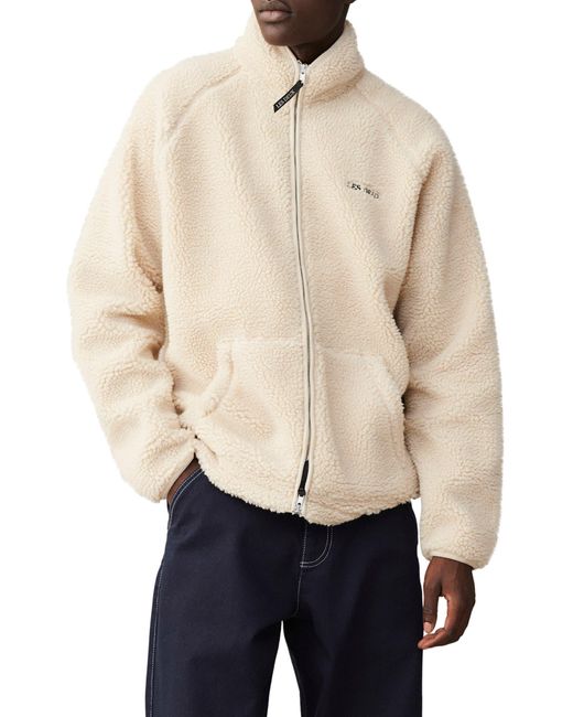 Les Deux Jacquard Fleece Track Jacket in Natural for Men Lyst