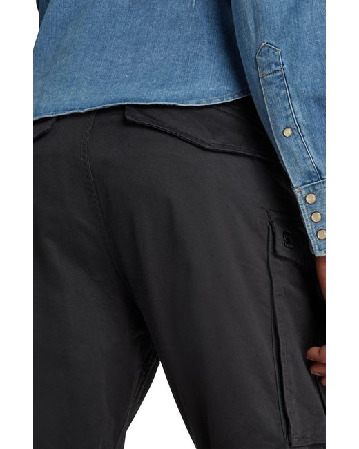 G-Star RAW Black Rovic Zip Pocket Cargo Shorts for men