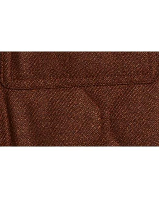 Isaia Brown Onion Quilted Wool & Silk Shirt Jacket for men