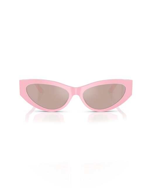 Versace Pink 56mm Mirrored Cat Eye Sunglasses