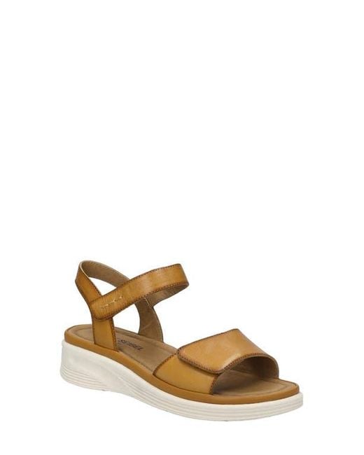 Josef Seibel Yellow Severan Ankle Strap Platform Wedge Sandal