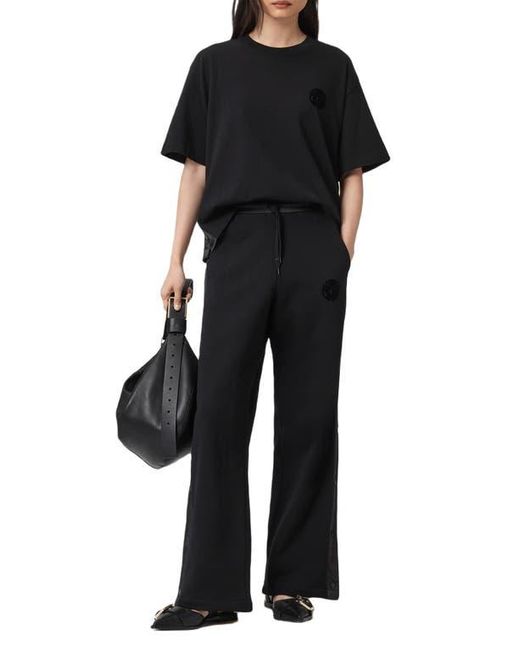 AllSaints Black Zanda Oversize Cotton T-Shirt
