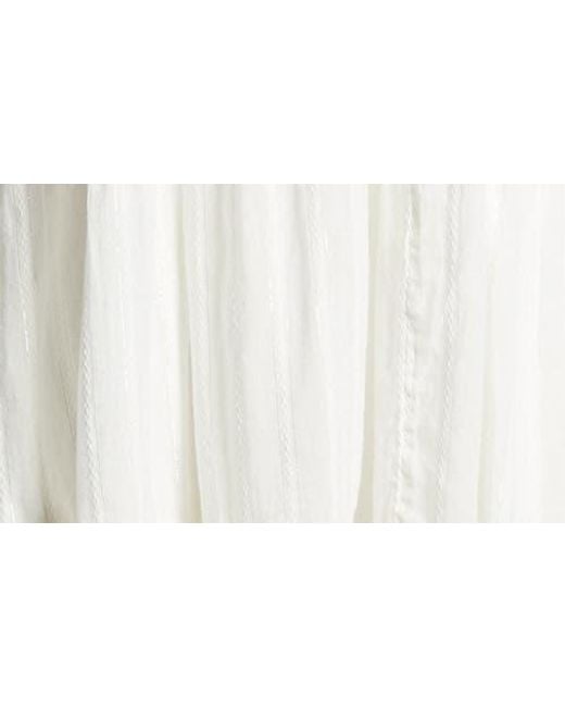 Treasure & Bond White Tiered Long Sleeve Babydoll Dress