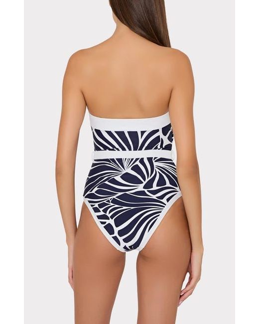 MILLY Blue Ravello Abstract Kai Print One-Piece Swimsuit
