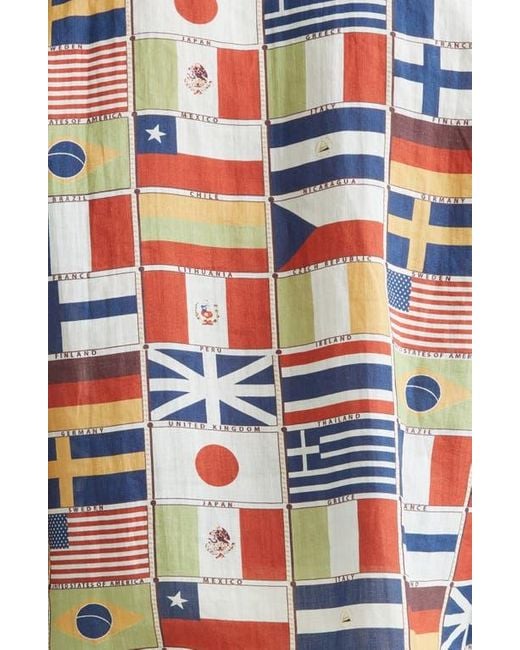 Bode Multicolor International Linen Camp Shirt for men