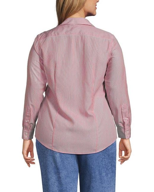 Lands' End Red Plus Size No Iron Button Front Shirt