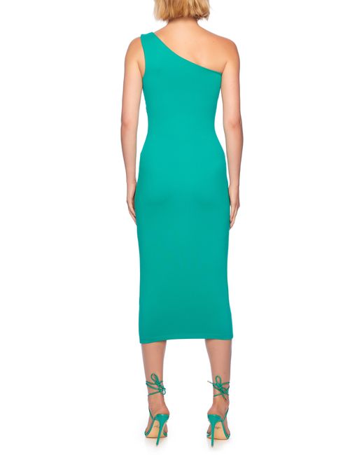 Susana Monaco Green Cutout One-shoulder Dress