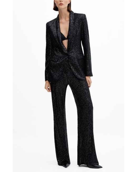 Mango Black Sequin Blazer