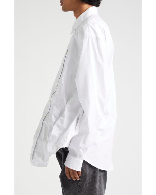 Y. Project White Scrunched Organic Cotton Poplin Button-up Shirt for men