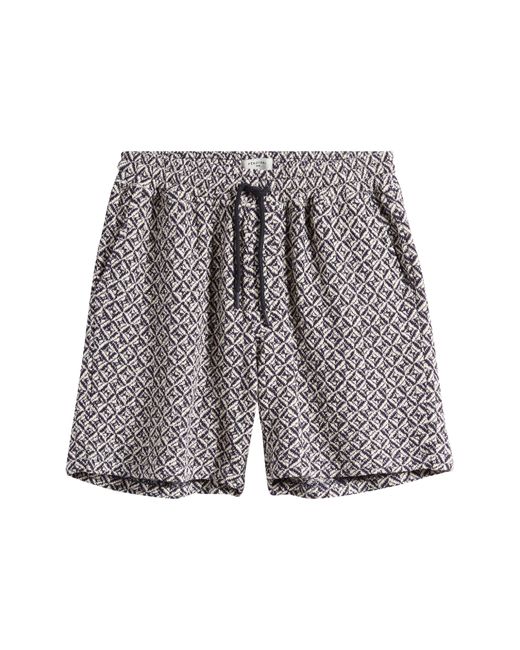 Percival Gray Viscount Geo Jacquard Knit Drawstring Shorts for men