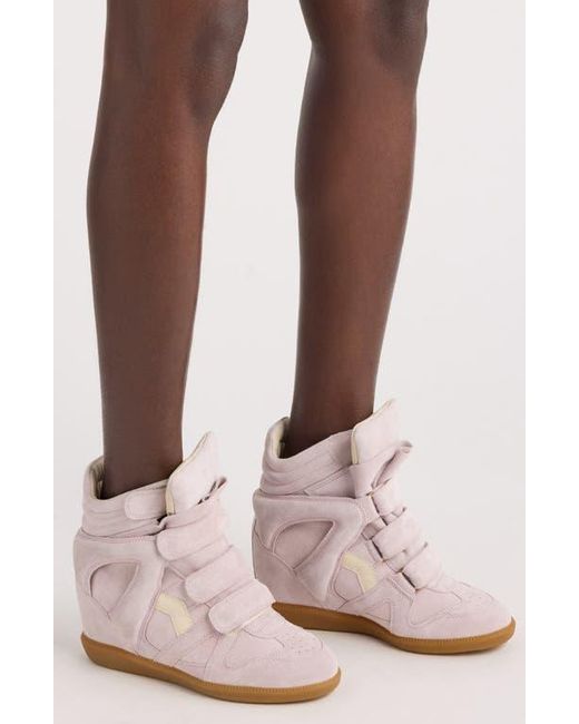 Isabel Marant White Bekett Hidden Wedge High Top Sneaker