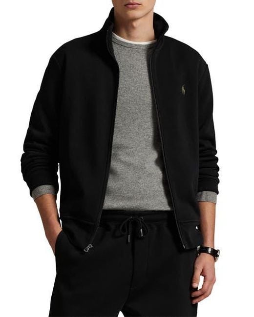 Polo Ralph Lauren Black Big & Tall Double-Knit Track Jacket for men