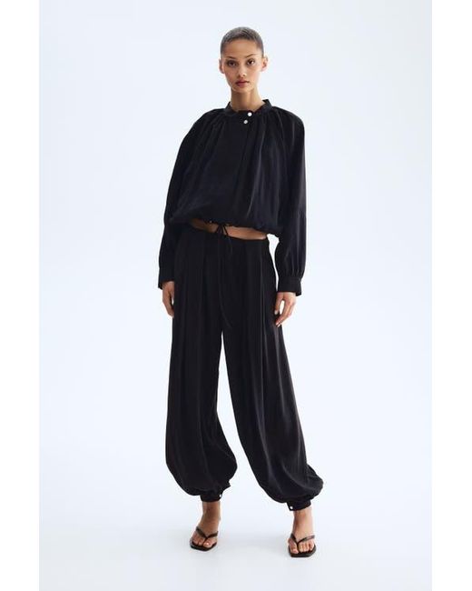 H&M Blue Balloon-Sleeved Modal Jacket