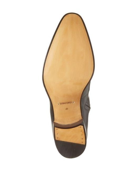 Tom Ford Black Vincent Leather Boot for men