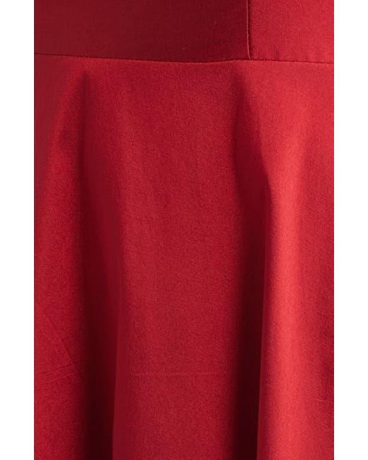 Eliza J Red Rhinestone Strap Bow Bodice Gown