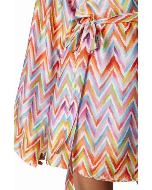 Missoni Red Short Kimono With Printed Twill Belt