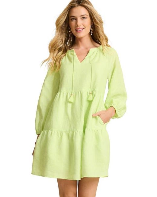 Tommy Bahama Green Coastalina Long Sleeve Tiered Minidress