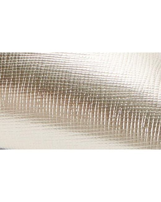 Prada White Saffiano Metallic Leather Slingback Pump