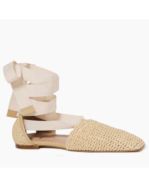 Andrea Gomez Natural Desi Raffia Flat