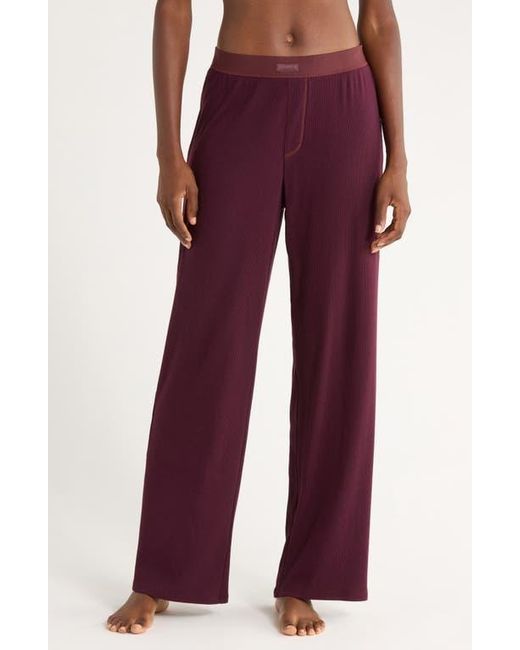 Skims Red Sheer Rib Pajama Pants