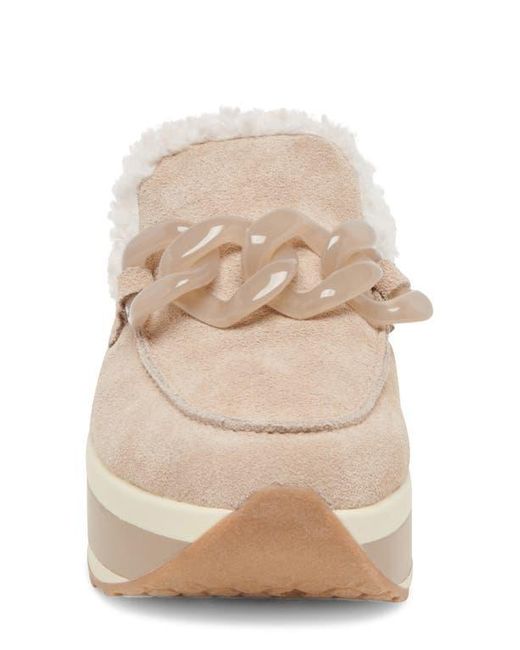 Dolce Vita Natural Jamey Fleece Lined Platform Loafer Mule
