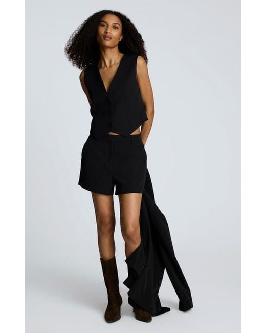 Kenneth Cole Black Luxe Twill Three-Button Vest