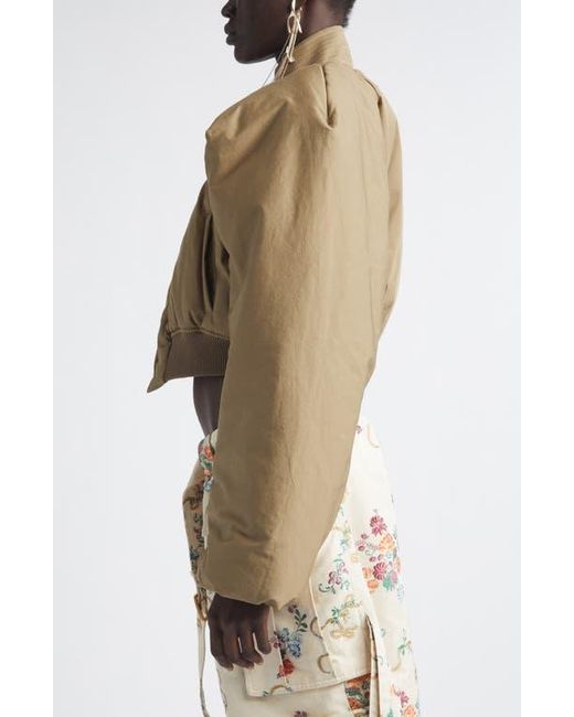 McQueen Green Crop Bomber Jacket