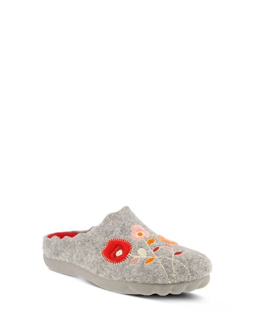 Flexus by Spring Step White Wildflower Scuff Slipper
