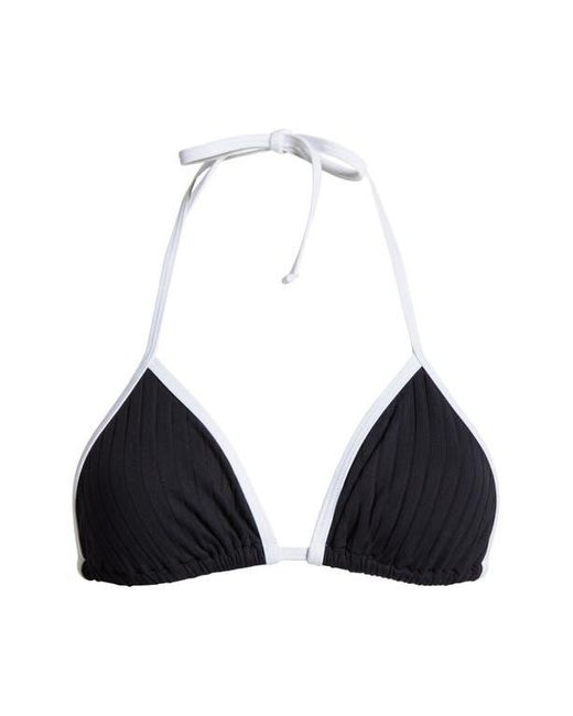 Solid & Striped Black Iris Rib Bikini Top