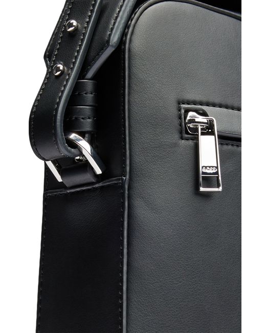 Boss Black Ray Stripe Faux Leather Document Case for men
