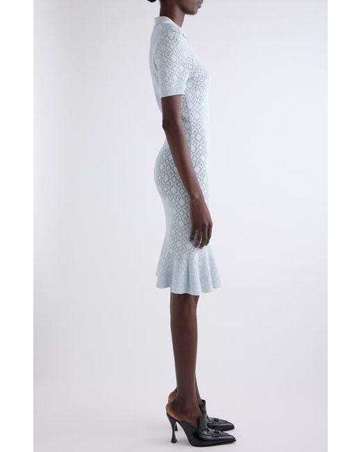 Givenchy Blue Monogram 72 Jacquard Knit Polo Dress