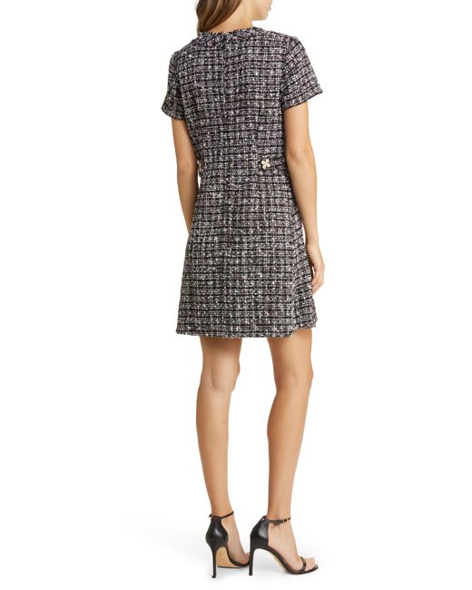 Eliza J Black Bouclé Shift Dress