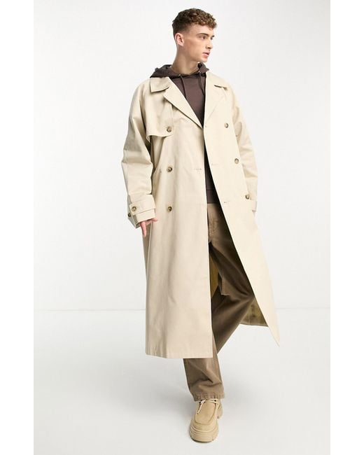 ASOS Extreme Oversize Trench Coat in Natural for Men Lyst