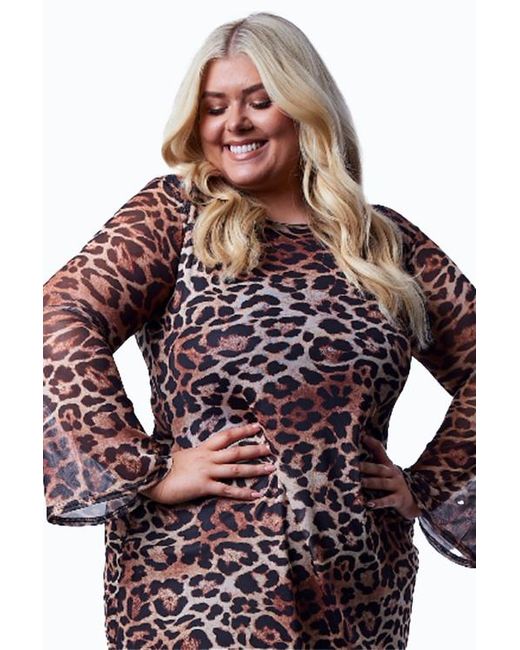 FASHION-SZN CURVE Red Bold Leopard Print Mini Dress