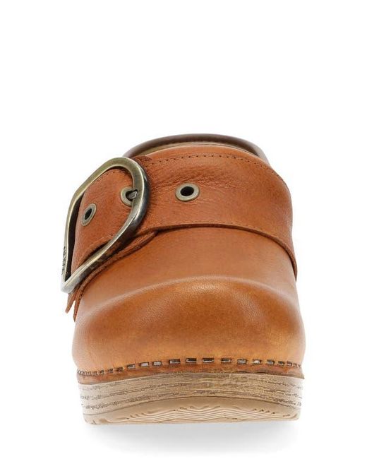 Dansko Brown Pearson Buckle Strap Clog
