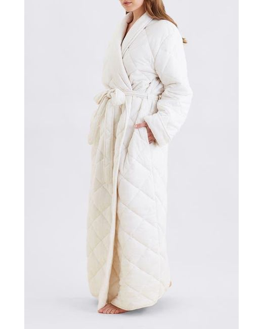 Papinelle White Quilted Cotton Maxi Robe