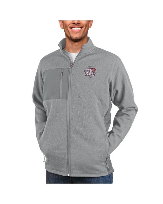 Antigua Gray Texas Southern Tigers Course Full-zip Jacket At Nordstrom for men