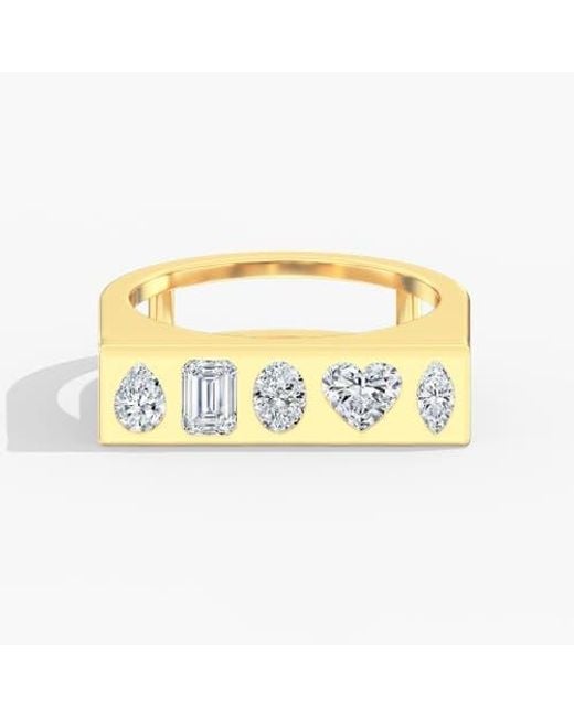 Everlee Metallic Multi Shape Inlay Bar Lab Diamond Ring