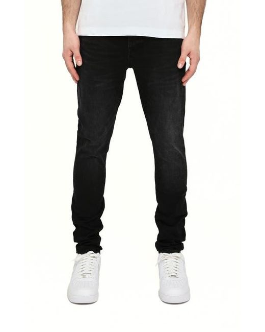 Purple Brand Black Hotfix Logo Skinny Jeans for men