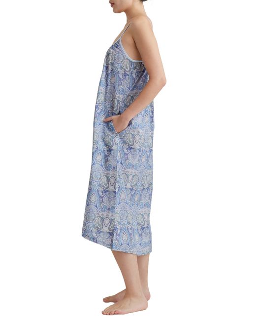 Papinelle Blue Nahla Paisley Print Cotton Nightgown