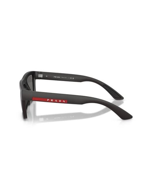 Prada Linea Rossa Gray 55Mm Rectangular Sunglasses for men