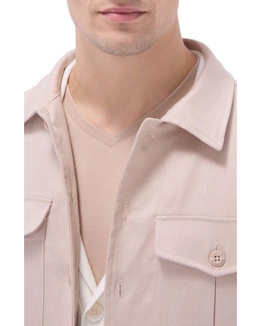 Bugatchi Multicolor Linen Blend Safari Jacket for men