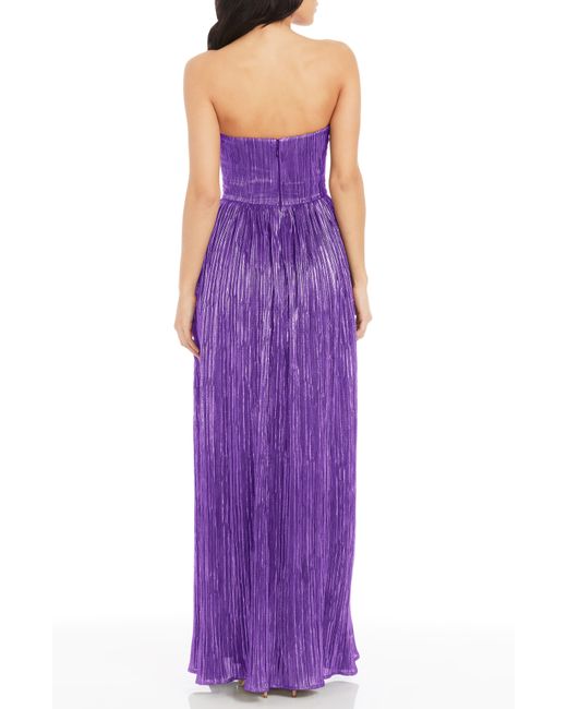 Dress the Population Purple Audrina Strapless Gown