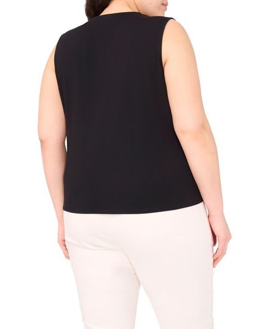 Halogen® Blue Twist Front Sleeveless Cotton Knit Top