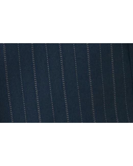 Mango Blue Belted Pinstripe Jacket